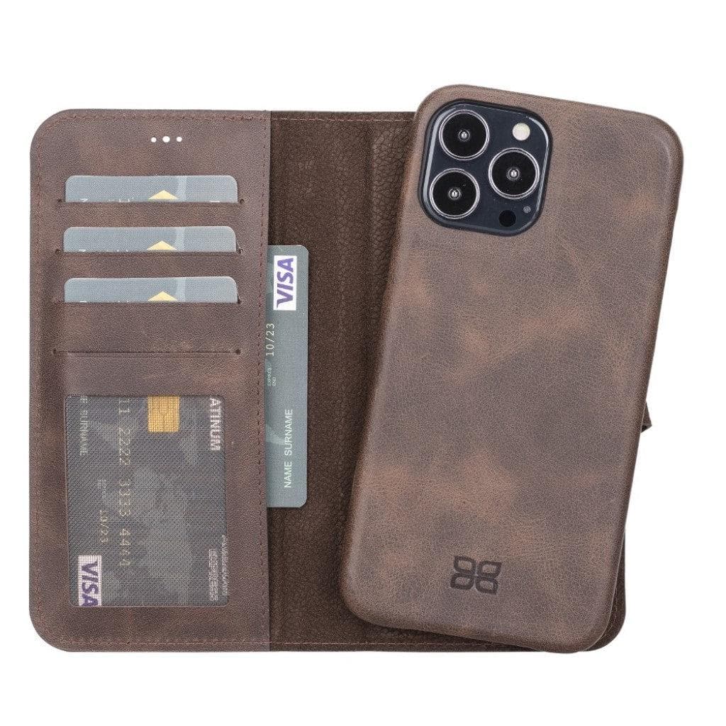 Étui portefeuille amovible avec revêtement en cuir pour Apple iPhone 13 Series 