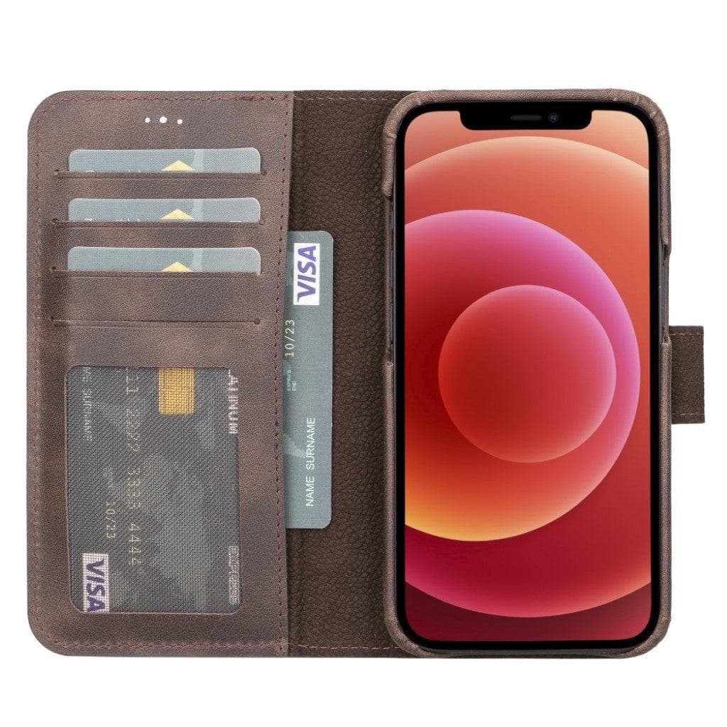Étui portefeuille amovible avec revêtement en cuir pour Apple iPhone 13 Series 